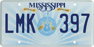 MS license plate LMK397