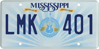 MS license plate LMK401