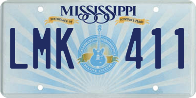 MS license plate LMK411