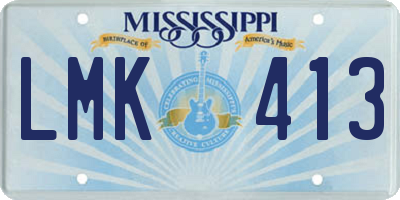 MS license plate LMK413