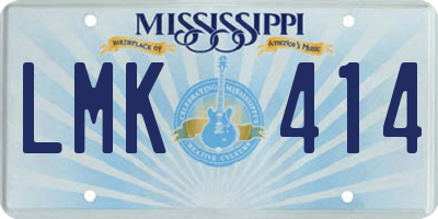 MS license plate LMK414