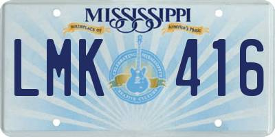 MS license plate LMK416