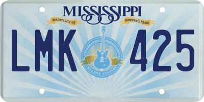 MS license plate LMK425