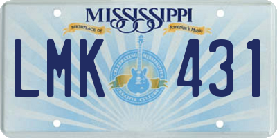 MS license plate LMK431