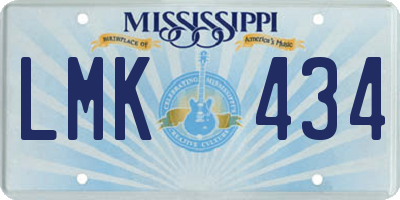 MS license plate LMK434