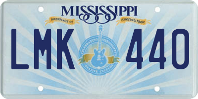 MS license plate LMK440