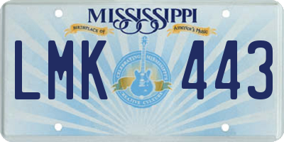 MS license plate LMK443