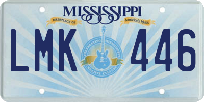MS license plate LMK446