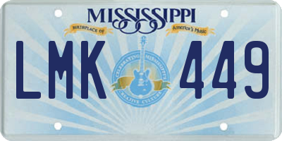 MS license plate LMK449