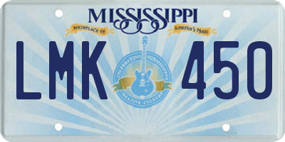 MS license plate LMK450