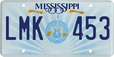 MS license plate LMK453