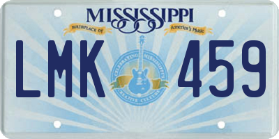 MS license plate LMK459
