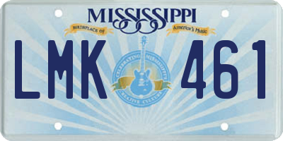 MS license plate LMK461