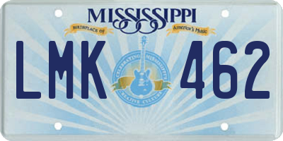 MS license plate LMK462