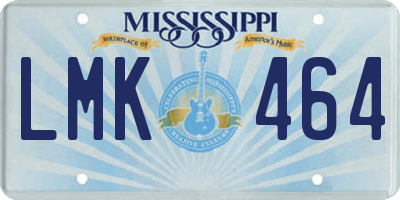 MS license plate LMK464