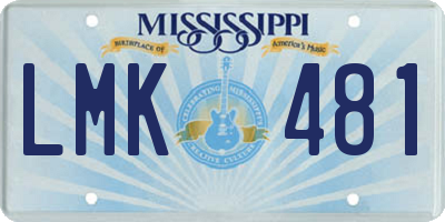 MS license plate LMK481