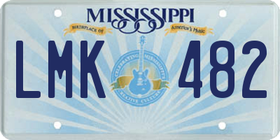MS license plate LMK482