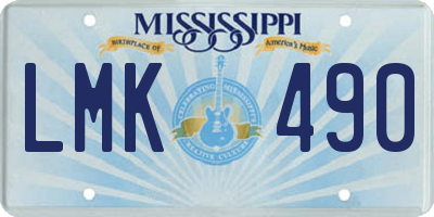 MS license plate LMK490