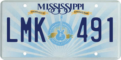 MS license plate LMK491