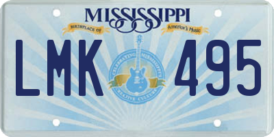 MS license plate LMK495