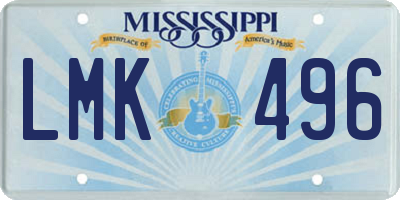 MS license plate LMK496