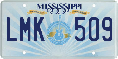 MS license plate LMK509
