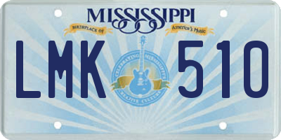 MS license plate LMK510
