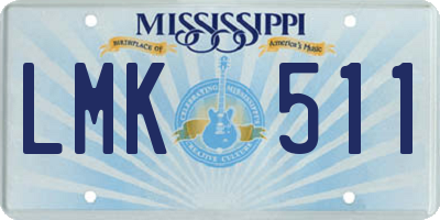 MS license plate LMK511