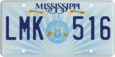 MS license plate LMK516