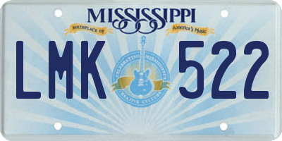 MS license plate LMK522