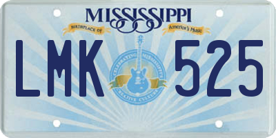 MS license plate LMK525