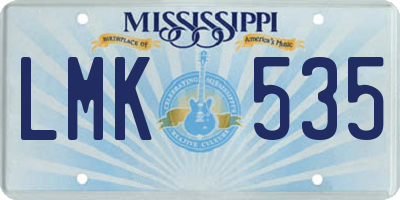 MS license plate LMK535