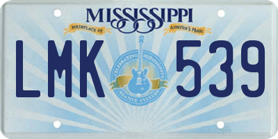 MS license plate LMK539
