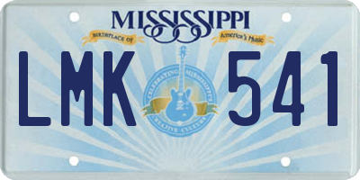 MS license plate LMK541