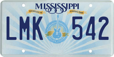 MS license plate LMK542