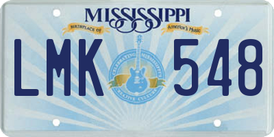 MS license plate LMK548