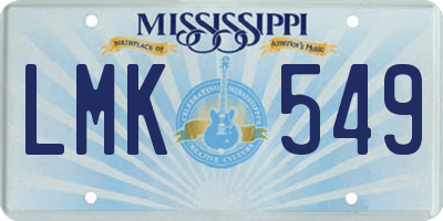 MS license plate LMK549