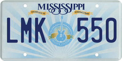 MS license plate LMK550