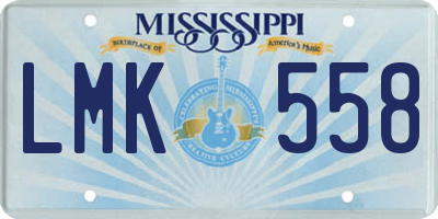 MS license plate LMK558