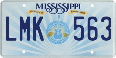 MS license plate LMK563
