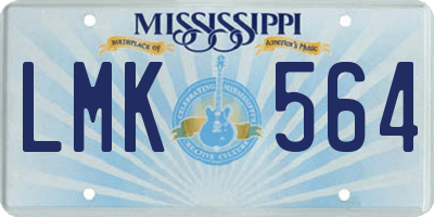 MS license plate LMK564