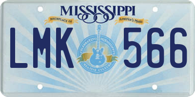 MS license plate LMK566
