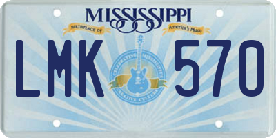MS license plate LMK570