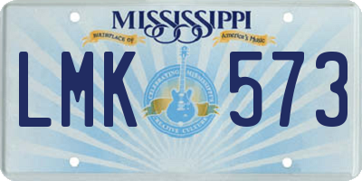 MS license plate LMK573