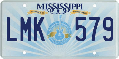 MS license plate LMK579
