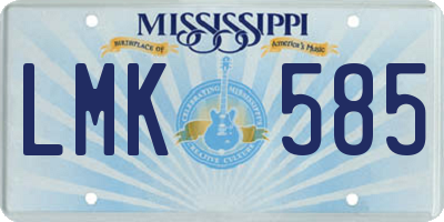 MS license plate LMK585