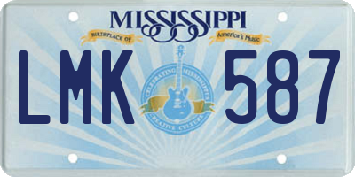 MS license plate LMK587