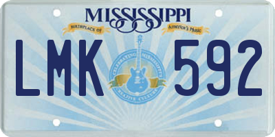 MS license plate LMK592
