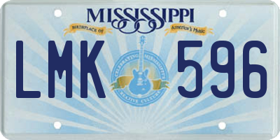 MS license plate LMK596