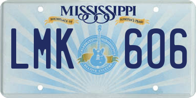 MS license plate LMK606